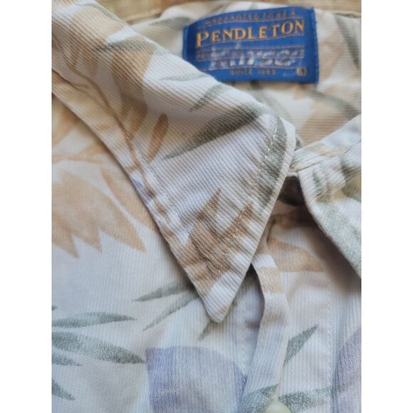 Pendeleton Short Sleeve Collared Button Down Tropical Shirt Size L Vacation - Picture 3 of 7